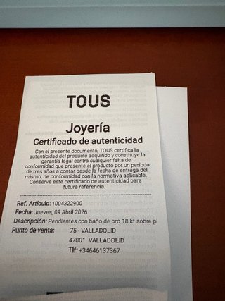 Pendientes Tous Perla Baño Oro Plata 925