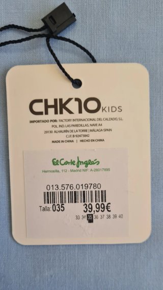 Alpargatas CHK10 Niña Rosa Talla 35