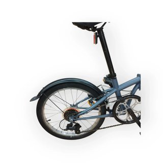 BICICLETA PLEGABLE BTWIN FOLDING 6 VELOCIDADES GRIS + LUZ DELANTERA Y TRASERA