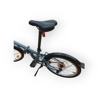 BICICLETA PLEGABLE BTWIN FOLDING 6 VELOCIDADES GRIS + LUZ DELANTERA Y TRASERA