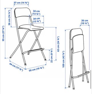 Taburete alto plegable IKEA Franklin negro