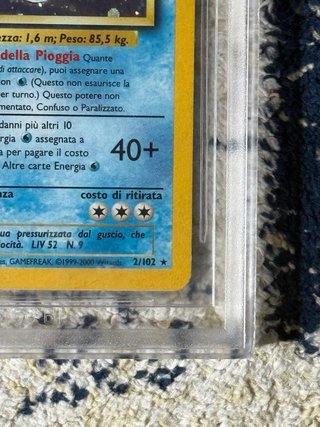Blastoise Holo R 1999 Base Unlimited Italian BGS 8
