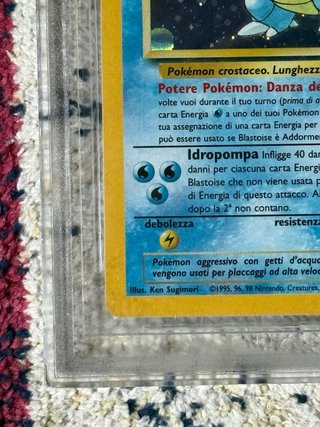Blastoise Holo R 1999 Base Unlimited Italian BGS 8