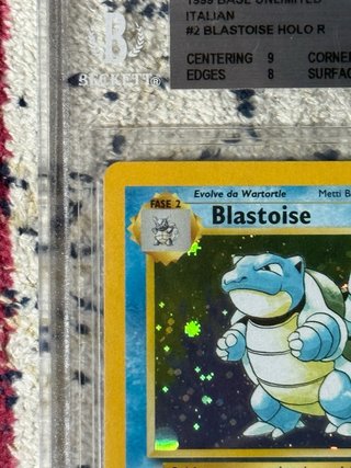 Blastoise Holo R 1999 Base Unlimited Italian BGS 8
