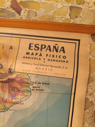 Mapa antiguo españa fisico agrícola ganadero