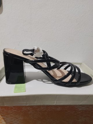 Sandalias Prisska Tacón Negro T37 Nuevas