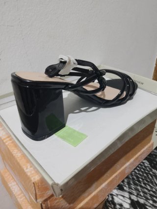 Sandalias Prisska Tacón Negro T37 Nuevas