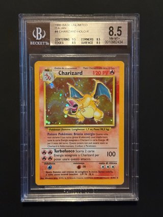 Charizard Holo set Base Unlimited 1999 Beckett 8.5