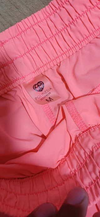 Pantalón corto deportivo mujer naranja/rosa
