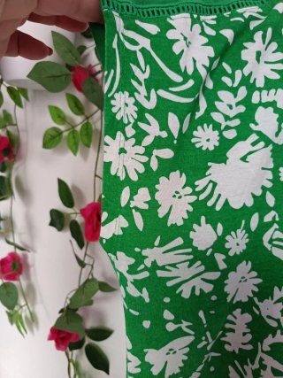 Blusa Verde Estampada Floral Talla 2XL