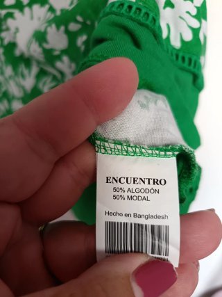 Blusa Verde Estampada Floral Talla 2XL
