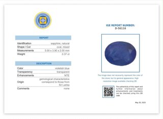 Zafiro Natural 0,37 ct