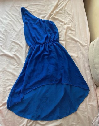 Vestido de gala asimétrico azul