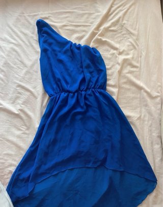 Vestido de gala asimétrico azul