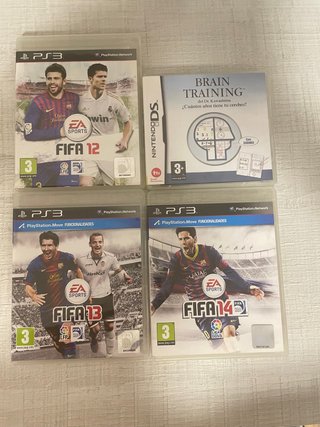 Lote 4 Juegos PS3 FIFA 12, 13, 14 y NDS Brain Trai