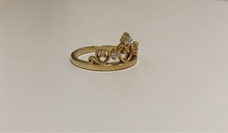Anillo corona oro 18k con diamantes