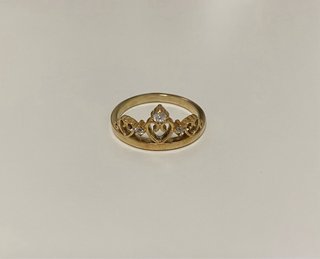 Anillo corona oro 18k con diamantes