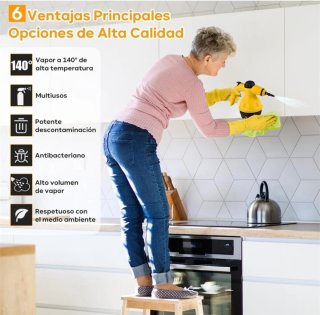 Limpiador de vapor 1000W 140°C 3.0Bares Nuevo