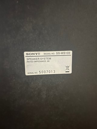 Sony TS107 + WS103 Home Theater System