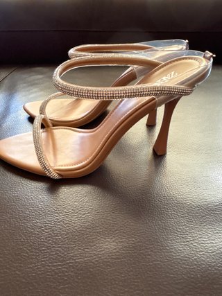 Sandalias Zara Talla 38 Tacón Fiesta Brillantes