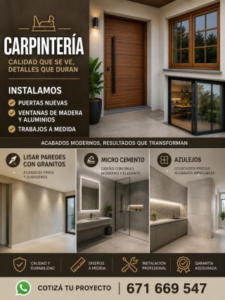 Carpintería: Puertas, Ventanas y Trabajos a Medida