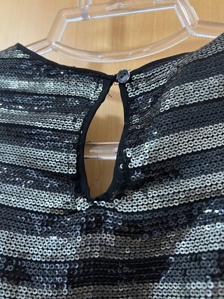 Top lentejuelas Stradivarius negro y plata
