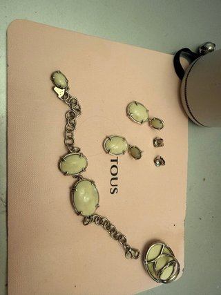 Conjunto Tous Beige y Plateado