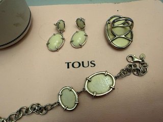 Conjunto Tous Beige y Plateado
