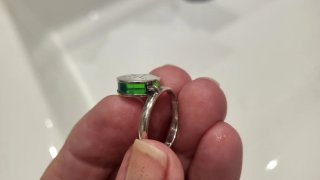 Anillo Tous Plata con Piedra Verde
