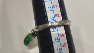 Anillo Tous Plata con Piedra Verde