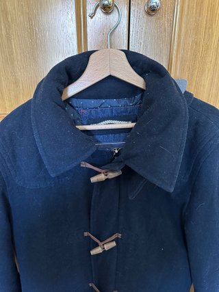 Abrigo trenca hombre con capucha negro talla s