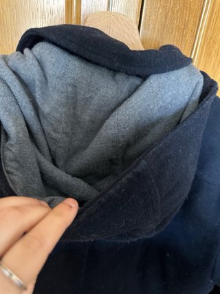 Abrigo trenca hombre con capucha negro talla s