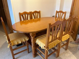 Mesa comedor madera con 6 sillas