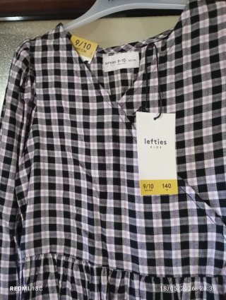 Vestido cuadros niña Lefties 9-10 años con etiquet