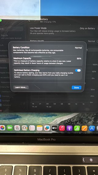 MacBook Pro 13 M1 16 GB (2020) batteria 86%