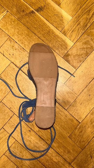 Sandalias esparto azul con plataforma