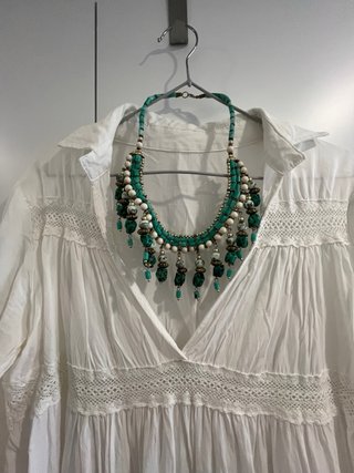 Vestido playa ibicenco blanco talla única