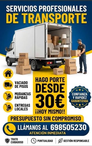 Portes mudanzas Hoy Mismo!