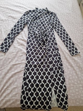 Vestido estampado geométrico manga larga