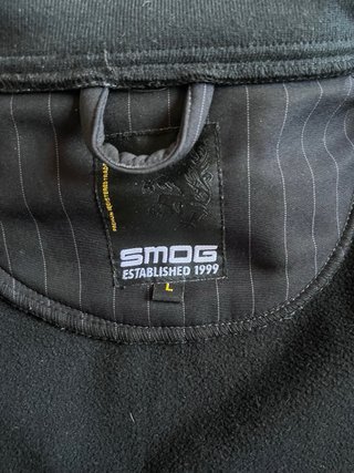 Chaqueta SMOG negra de rayas finas – Talla L