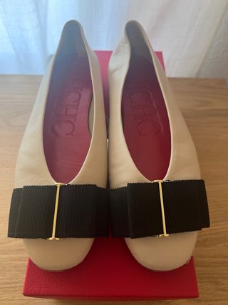 Bailarinas CH Carolina Herrera Piel Beige Lazo
