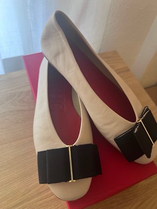 Bailarinas CH Carolina Herrera Piel Beige Lazo