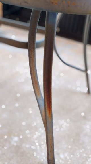 Mesa de jardín cristal y metal