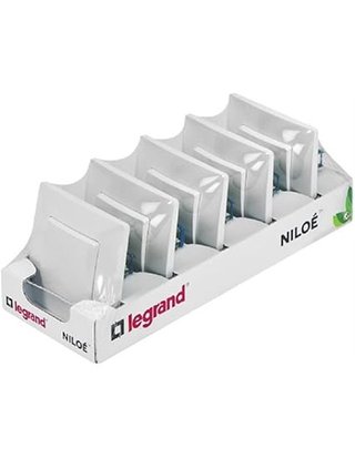 Legrand 396431 Pack 5 Interruptores conmutador 10A de la gama Niloé monoblock - mecanismo completo - color blanco