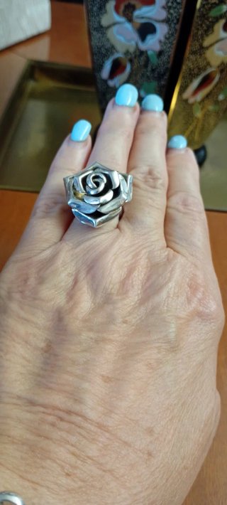 Anello Rosa Argento 925 Artigianale