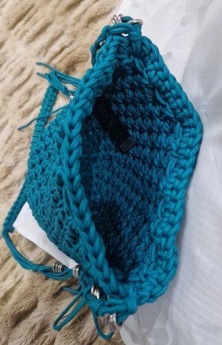 Bolso Bimba y Lola crochet azul