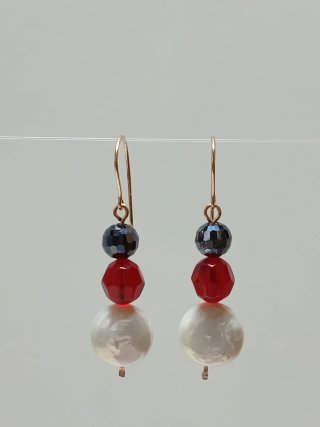 Pendientes Perlas Barrocas Luna Cristales facetado
