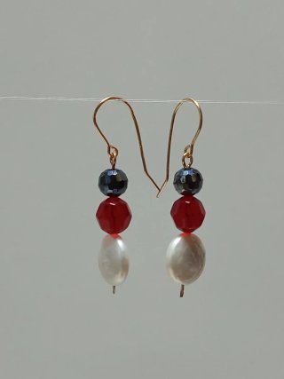Pendientes Perlas Barrocas Luna Cristales facetado