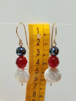 Pendientes Perlas Barrocas Luna Cristales facetado