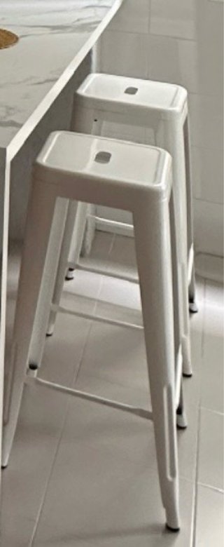 Taburete de cocina metálico blanco